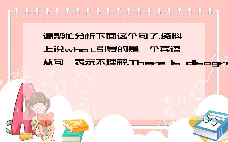 请帮忙分析下面这个句子.资料上说what引导的是一个宾语从句,表示不理解.There is disagreement among economists about what money is and how money is measured