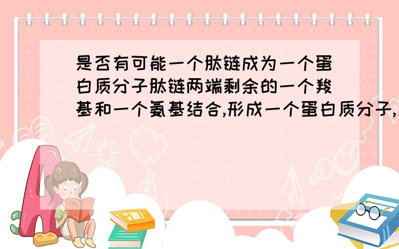 是否有可能一个肽链成为一个蛋白质分子肽链两端剩余的一个羧基和一个氨基结合,形成一个蛋白质分子,