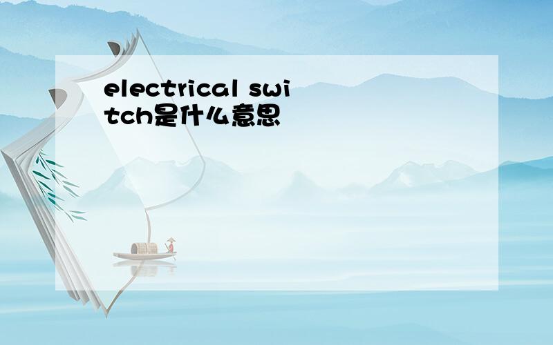 electrical switch是什么意思