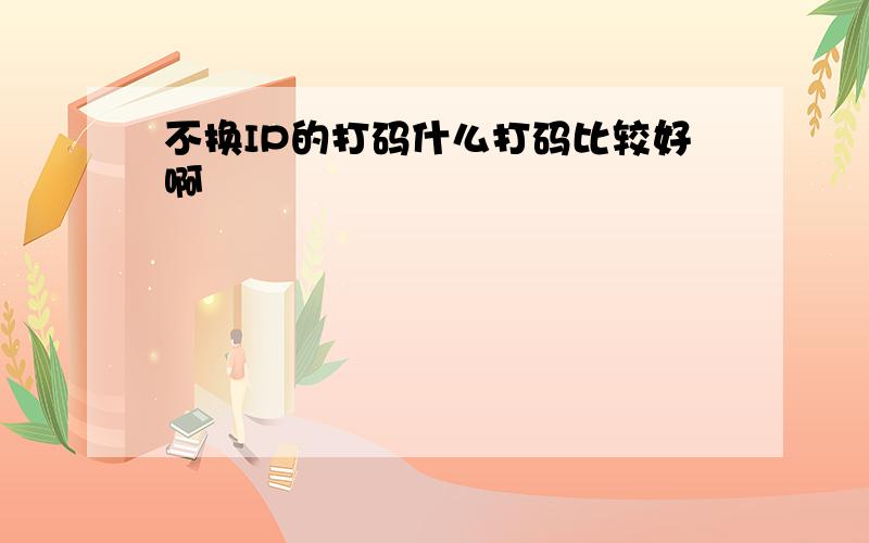 不换IP的打码什么打码比较好啊