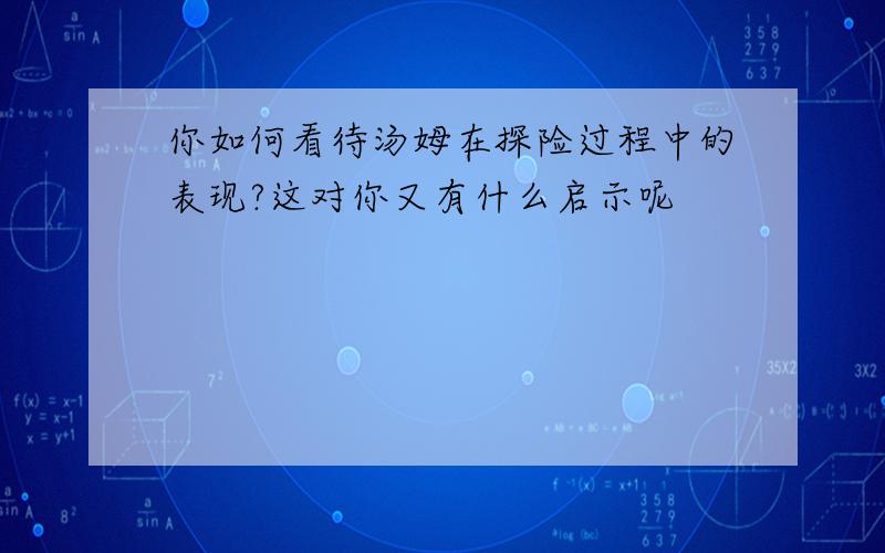 你如何看待汤姆在探险过程中的表现?这对你又有什么启示呢