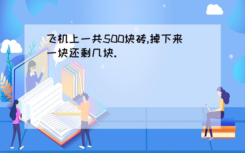 飞机上一共500块砖,掉下来一块还剩几块.