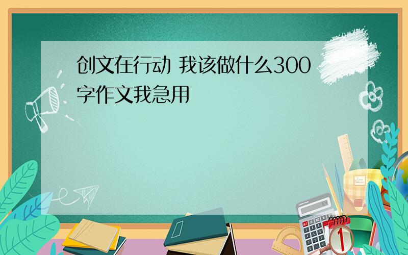 创文在行动 我该做什么300字作文我急用