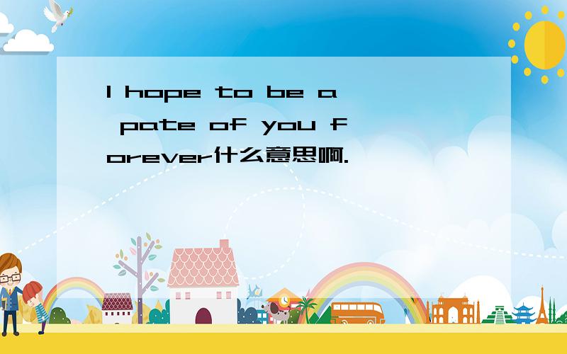 I hope to be a pate of you forever什么意思啊.