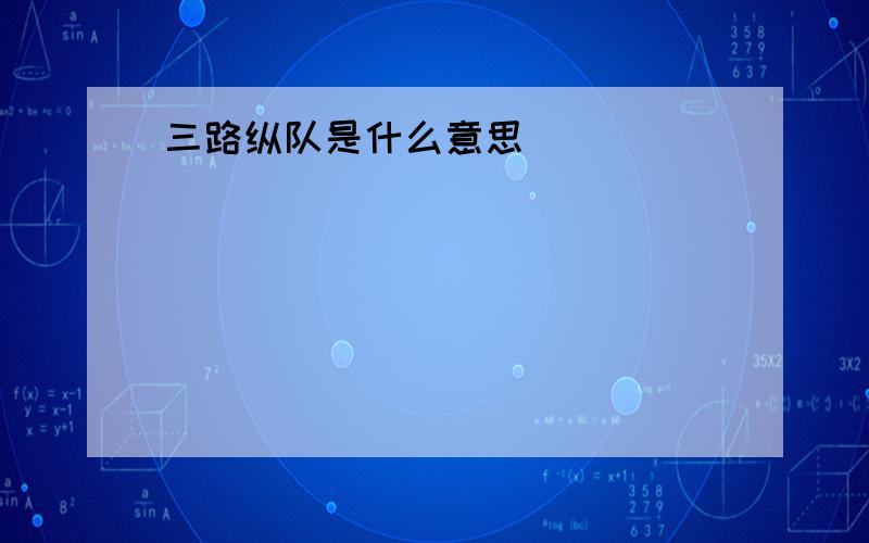 三路纵队是什么意思