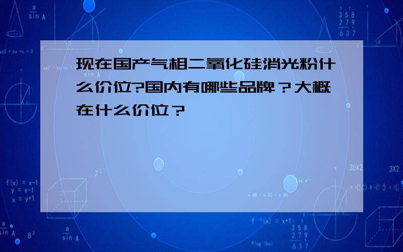 现在国产气相二氧化硅消光粉什么价位?国内有哪些品牌？大概在什么价位？