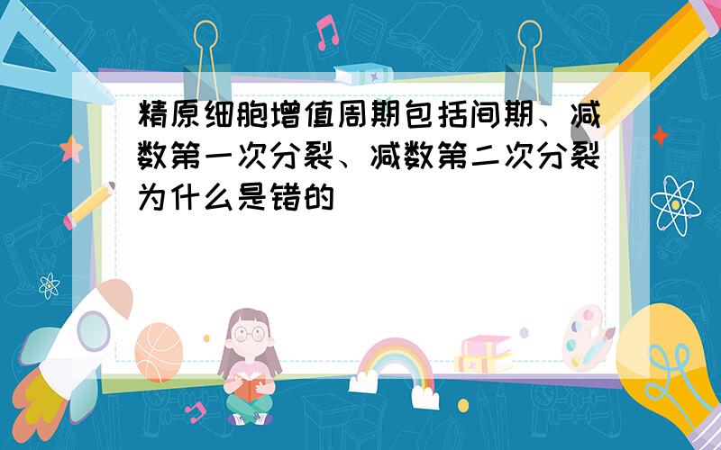 精原细胞增值周期包括间期、减数第一次分裂、减数第二次分裂为什么是错的