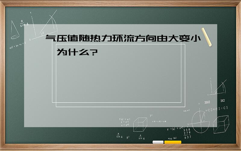 气压值随热力环流方向由大变小,为什么?