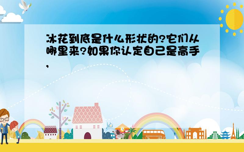 冰花到底是什么形状的?它们从哪里来?如果你认定自己是高手,