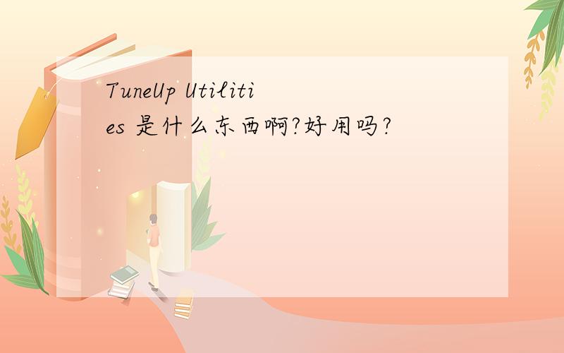 TuneUp Utilities 是什么东西啊?好用吗?