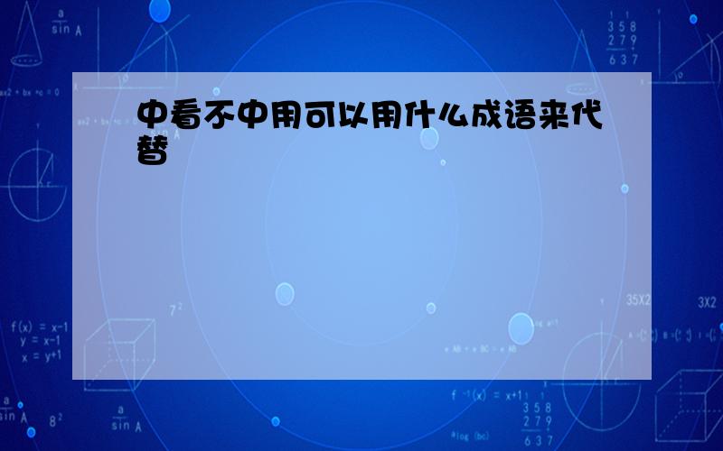 中看不中用可以用什么成语来代替