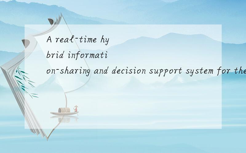 A real-time hybrid information-sharing and decision support system for the mould industry怎么译?