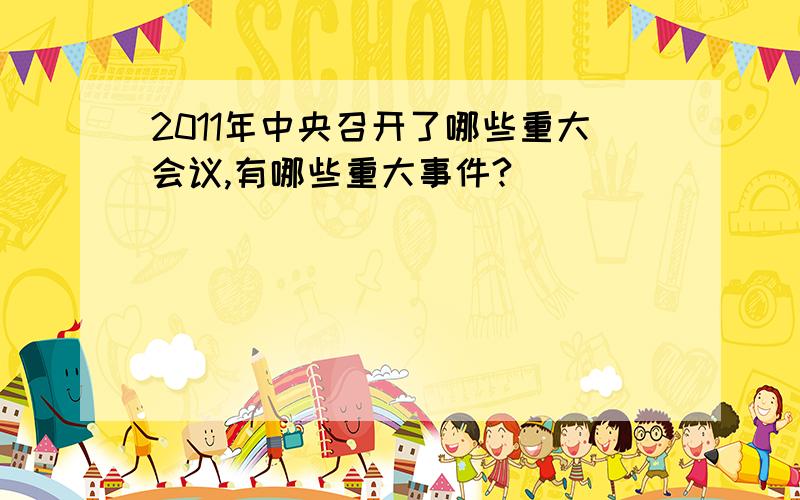 2011年中央召开了哪些重大会议,有哪些重大事件?