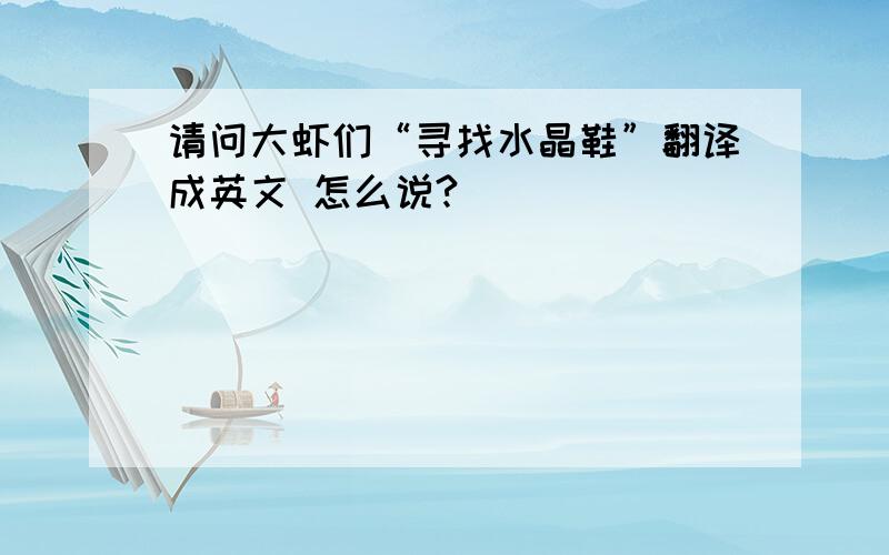 请问大虾们“寻找水晶鞋”翻译成英文 怎么说?