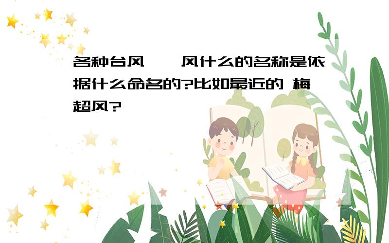 各种台风,飓风什么的名称是依据什么命名的?比如最近的 梅超风?