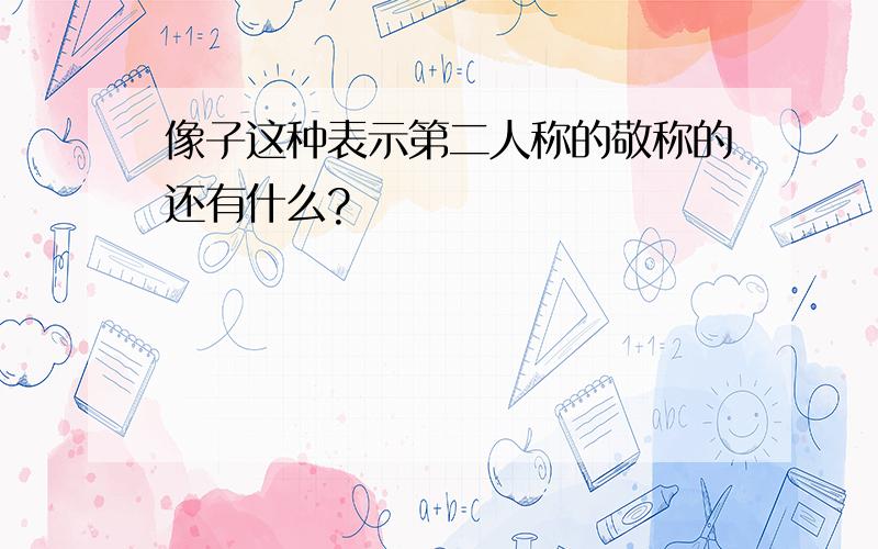 像子这种表示第二人称的敬称的还有什么?