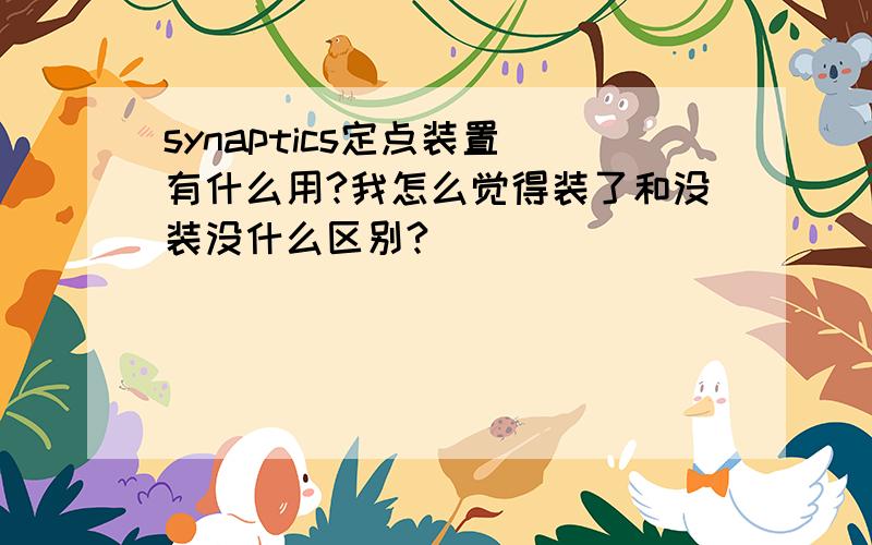 synaptics定点装置 有什么用?我怎么觉得装了和没装没什么区别?