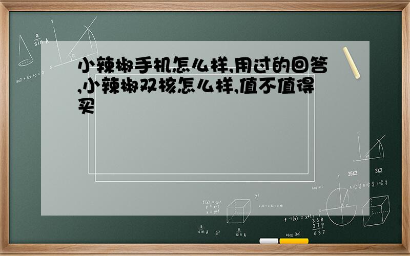 小辣椒手机怎么样,用过的回答,小辣椒双核怎么样,值不值得买