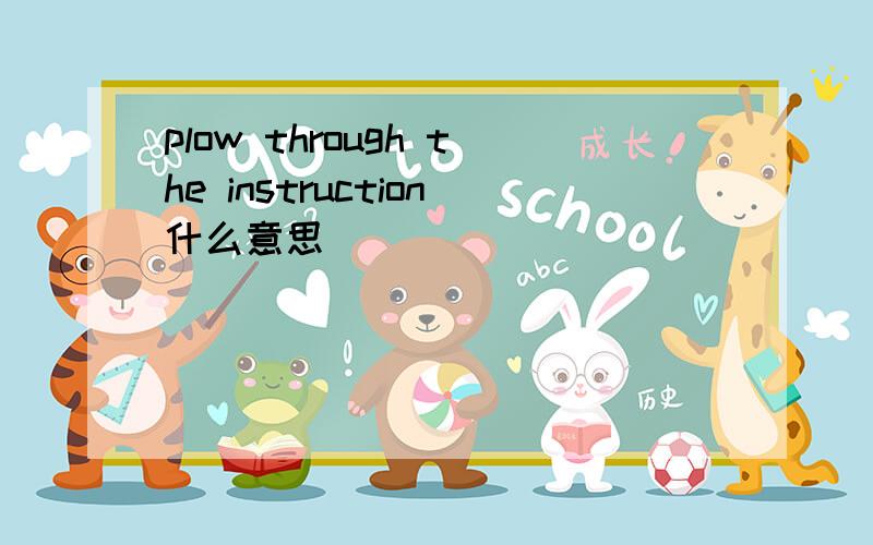 plow through the instruction什么意思