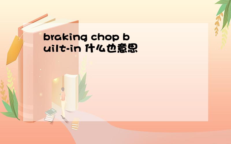 braking chop built-in 什么也意思