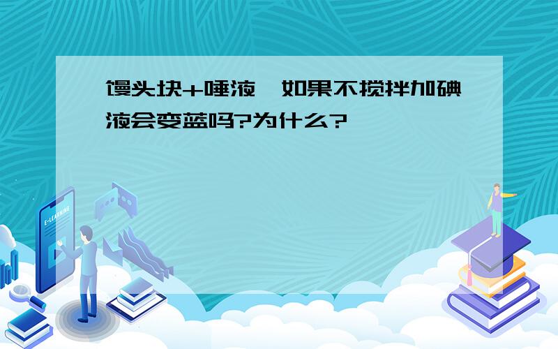 馒头块+唾液,如果不搅拌加碘液会变蓝吗?为什么?