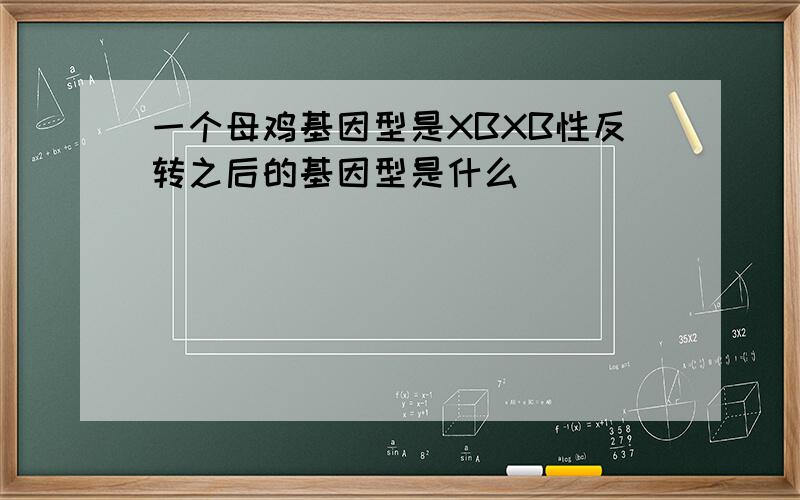 一个母鸡基因型是XBXB性反转之后的基因型是什么