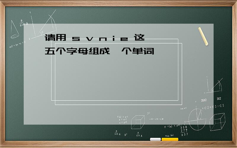 请用 s v n i e 这五个字母组成一个单词