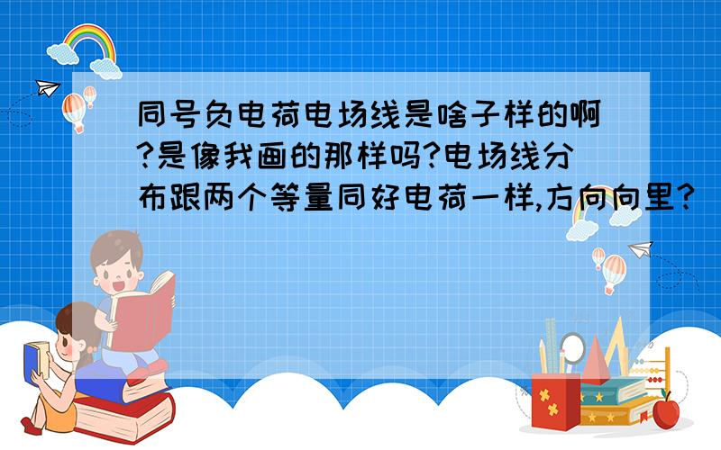 同号负电荷电场线是啥子样的啊?是像我画的那样吗?电场线分布跟两个等量同好电荷一样,方向向里?