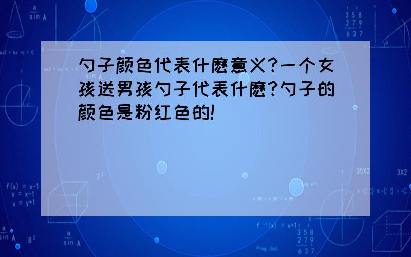 勺子颜色代表什麽意义?一个女孩送男孩勺子代表什麽?勺子的颜色是粉红色的!