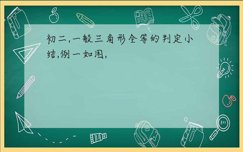 初二,一般三角形全等的判定小结,例一如图,