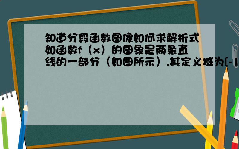 知道分段函数图像如何求解析式如函数f（x）的图象是两条直线的一部分（如图所示）,其定义域为[-1,0）∪（0,1],