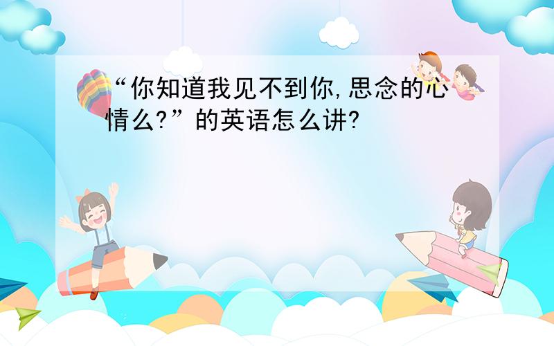 “你知道我见不到你,思念的心情么?”的英语怎么讲?