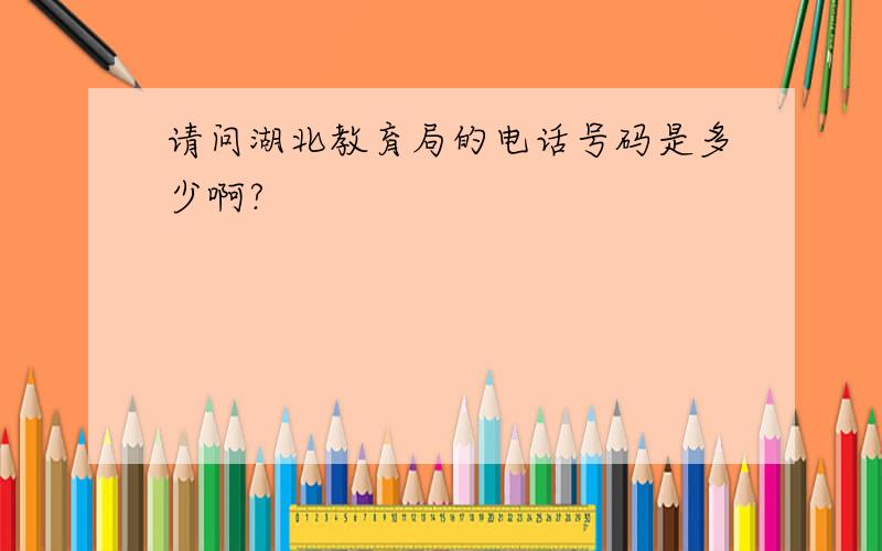 请问湖北教育局的电话号码是多少啊?