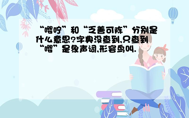 “嘤咛”和“乏善可陈”分别是什么意思?字典没查到,只查到“嘤”是象声词,形容鸟叫.