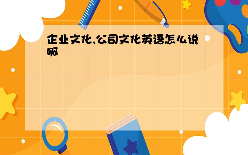 企业文化,公司文化英语怎么说啊