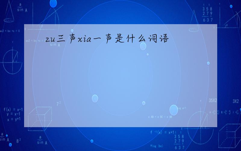 zu三声xia一声是什么词语