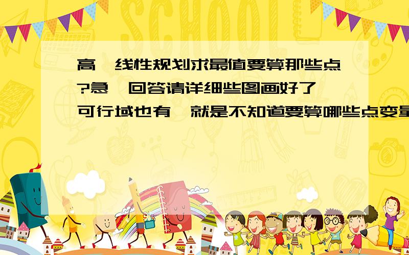 高一线性规划求最值要算那些点?急,回答请详细些图画好了,可行域也有,就是不知道要算哪些点变量x,y满足约束条件x+y