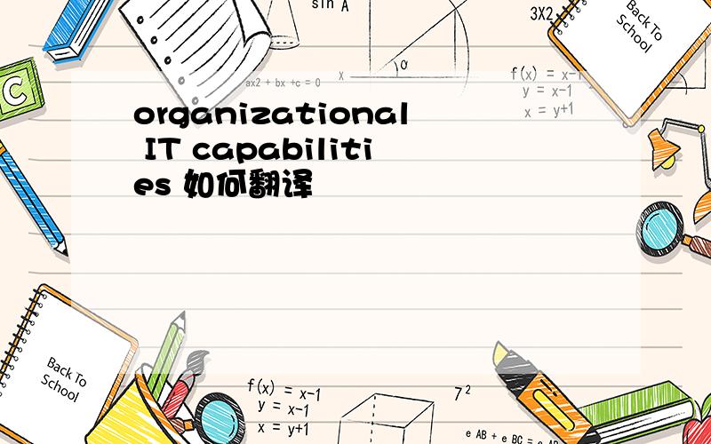 organizational IT capabilities 如何翻译