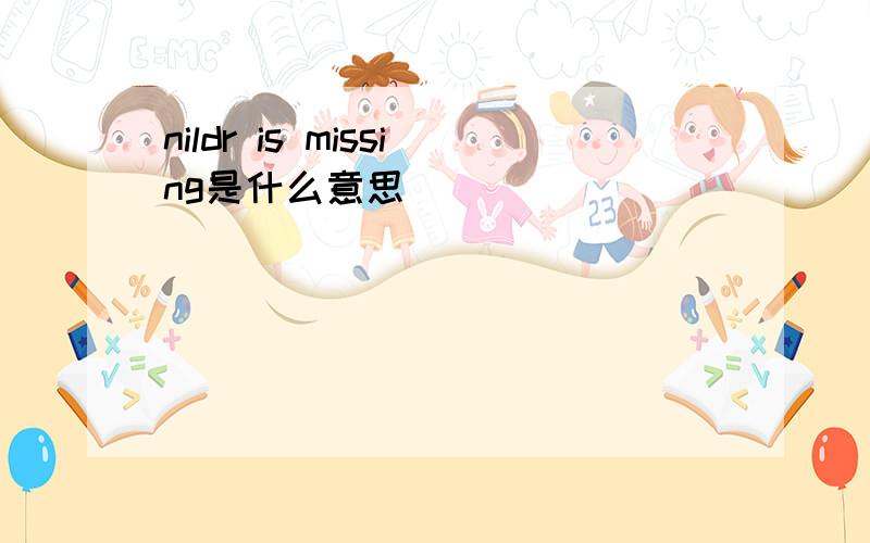 nildr is missing是什么意思