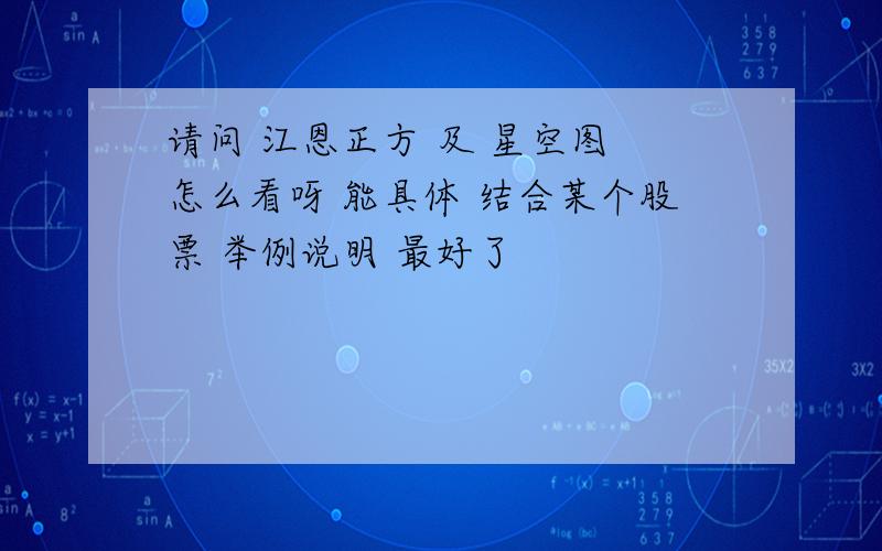 请问 江恩正方 及 星空图 怎么看呀 能具体 结合某个股票 举例说明 最好了