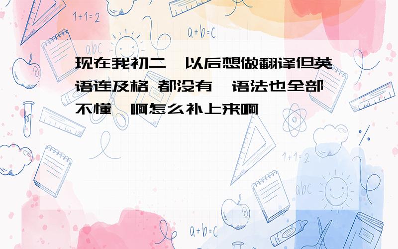 现在我初二,以后想做翻译但英语连及格 都没有,语法也全部不懂,啊怎么补上来啊