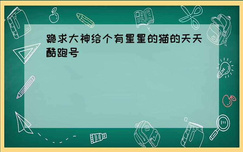 跪求大神给个有星星的猫的天天酷跑号