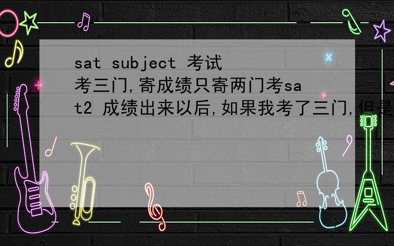 sat subject 考试考三门,寄成绩只寄两门考sat2 成绩出来以后,如果我考了三门,但是成绩有一门不理想,不想寄送,可以选择不寄不理想的这门,寄其他两门么?不同的大学有不同的要求么?还是都一样