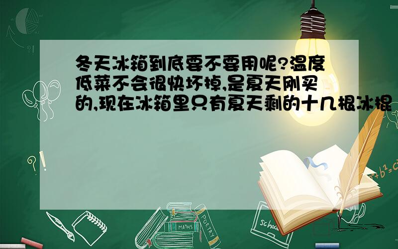 冬天冰箱到底要不要用呢?温度低菜不会很快坏掉,是夏天刚买的,现在冰箱里只有夏天剩的十几根冰棍