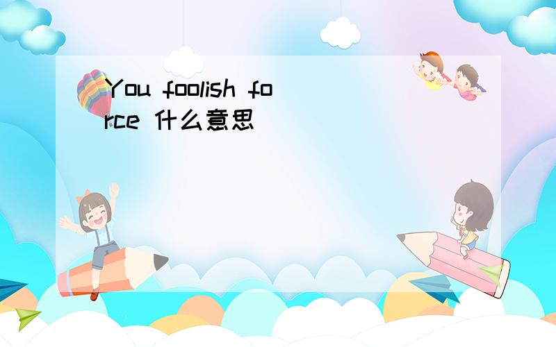 You foolish force 什么意思