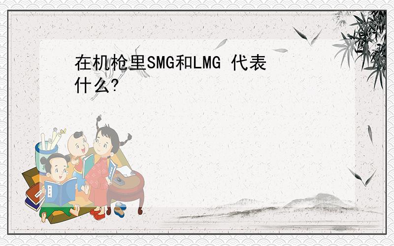 在机枪里SMG和LMG 代表什么?