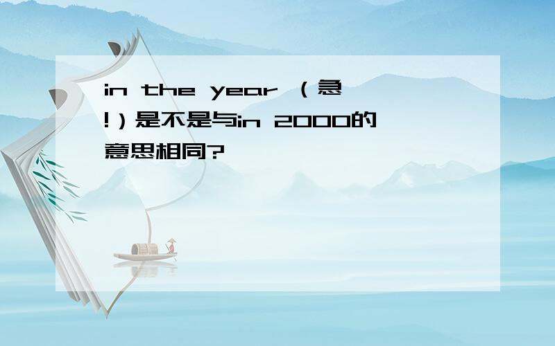 in the year （急!）是不是与in 2000的意思相同?