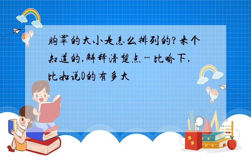 胸罩的大小是怎么排列的?来个知道的,解释清楚点…比喻下,比如说D的有多大