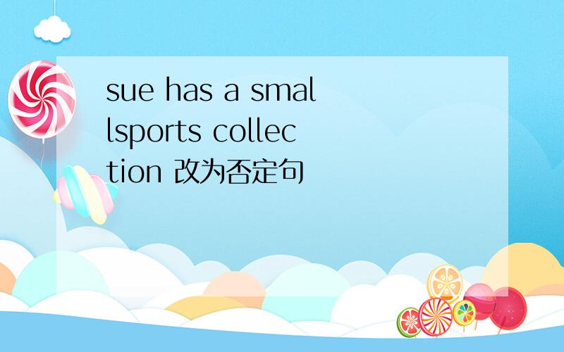 sue has a smallsports collection 改为否定句