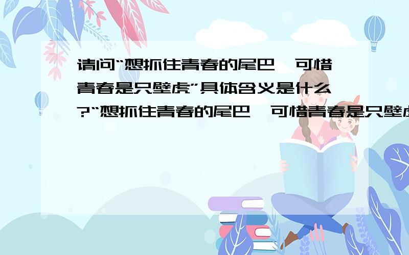 请问“想抓住青春的尾巴,可惜青春是只壁虎”具体含义是什么?“想抓住青春的尾巴,可惜青春是只壁虎”这句话是什么意思,我不解.能不能说的详细点。还有我疑惑在，小壁虎的尾巴不是可